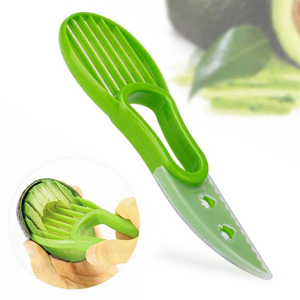 Holdbar 3-1 multifunktionel avocadoskræller/kniv/skærer Grön