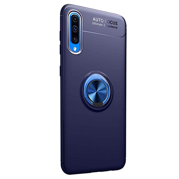 Glat cover med ringholder - Samsung Galaxy A70 Blå/Blå