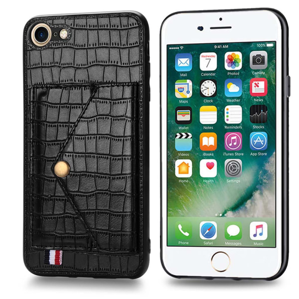 Smidigt Stilsäkert Skal med Korthållare - iPhone 7 Grön