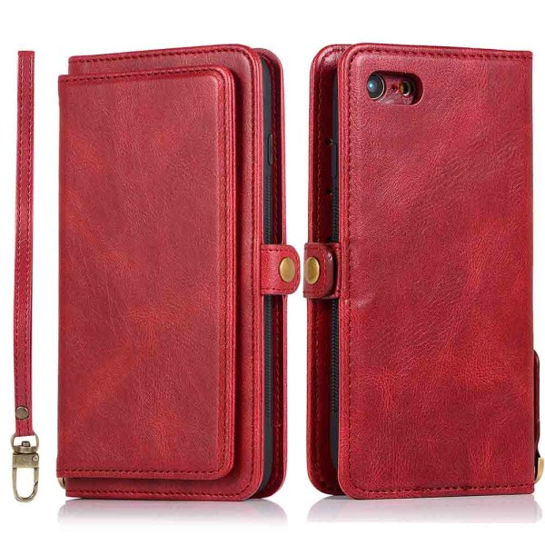 iPhone 8 - Gjennomtenkt lommebokdeksel Röd