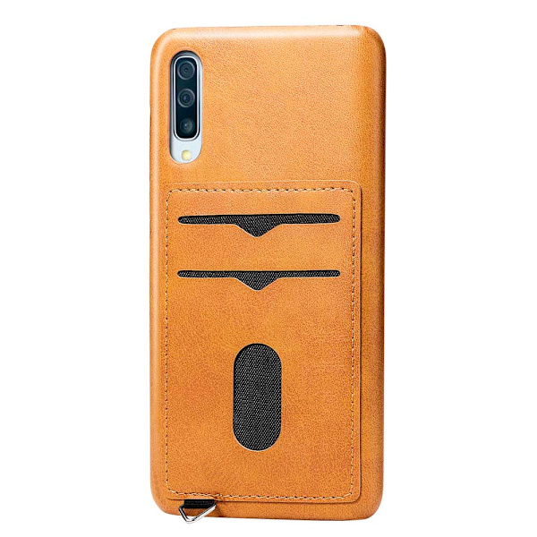 Robust Skal med Korth�llare Leman - Samsung Galaxy A50 Ljusbrun