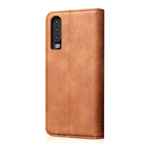 Huawei P30 - Exklusivt Smart Vintage Plånboksfodral Ljusbrun