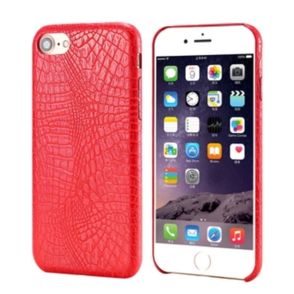 iPhone 7 - Stilig Elegant deksel i krokodillemønster FLOVEME Röd