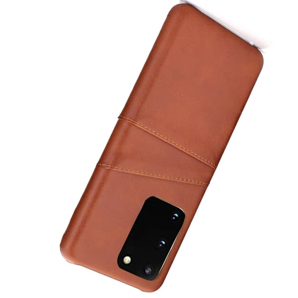 Gennemtænkt cover med kortholder - Samsung Galaxy S20 Brun