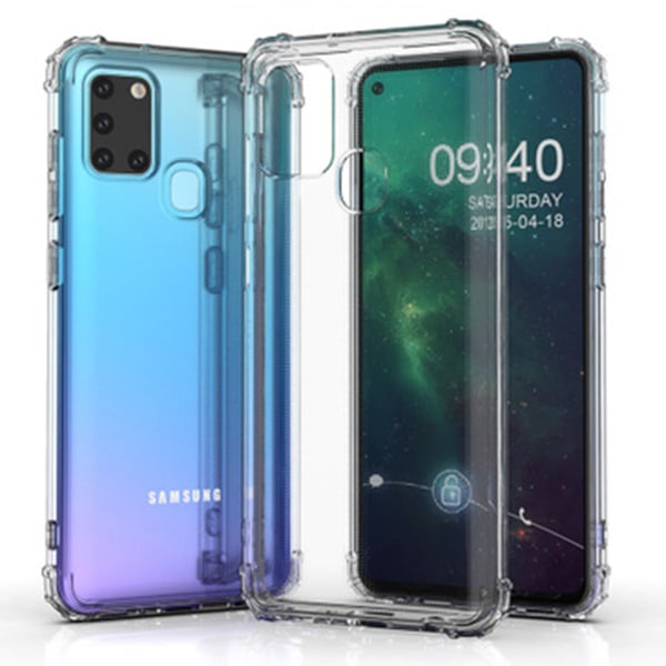 Samsung Galaxy A21S - Gennemtænkt silikonecover Transparent/Genomskinlig