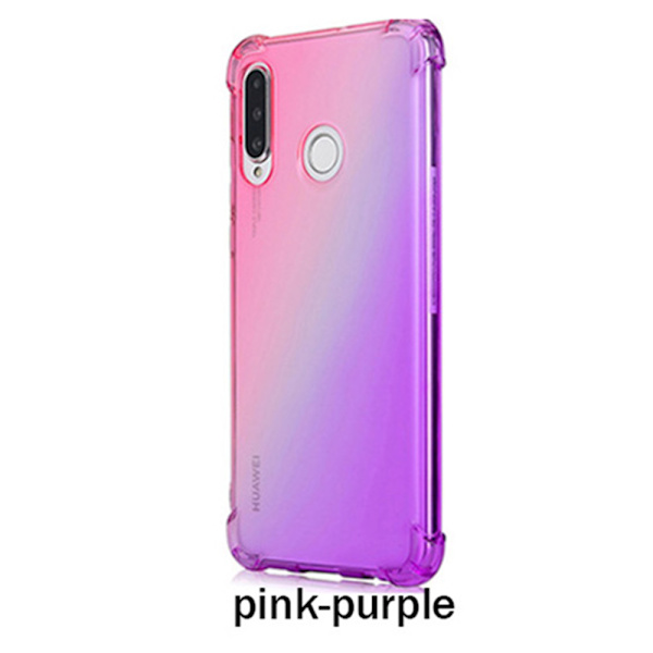 Huawei P30 Lite - Eksklusivt Slidstærkt Silikoneskal (FLOVEME) Blå/Rosa