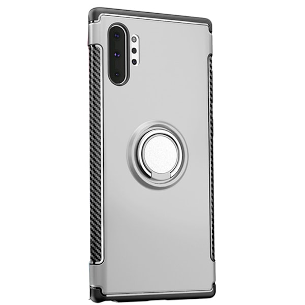 Exklusivt Skyddsskal med Ringhållare - Samsung Galaxy Note10+ Grå Grå