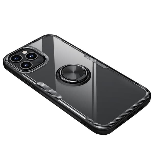 Kraftfullt Skyddsskal med Ringhållare - iPhone 12 Pro Svart