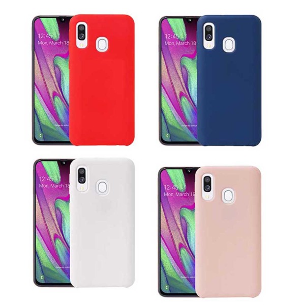Robust Mattbehandlat Silikonskal - Samsung Galaxy A40 Svart