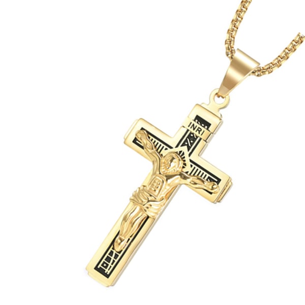 Stilrent Jesus Kors Halsband Guld