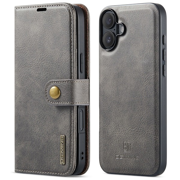 iPhone 16 - Magnetiskt 2-i-1Permium Plånboksfodral Blå