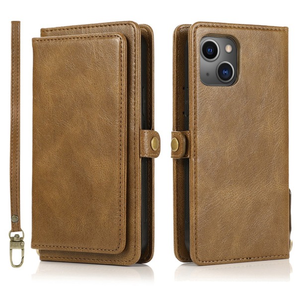 Solid og godt laget lommebokdeksel - iPhone 13 Brun