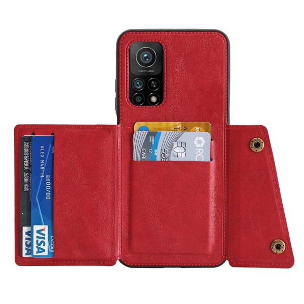 Smart og praktisk deksel med kortholder - Xiaomi Mi 10T Pro Röd