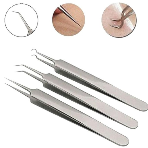 Smidige pinsetter (rustfritt stål) akne/hudorm C