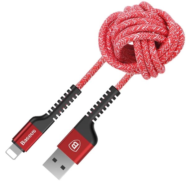 Slitstark Snabbladdnings-Kabel (Lightning) av BASEUS Röd