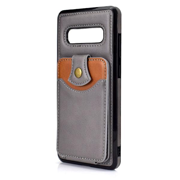 Glat stilfuldt cover med kortrum - Samsung Galaxy S10 Plus Svart
