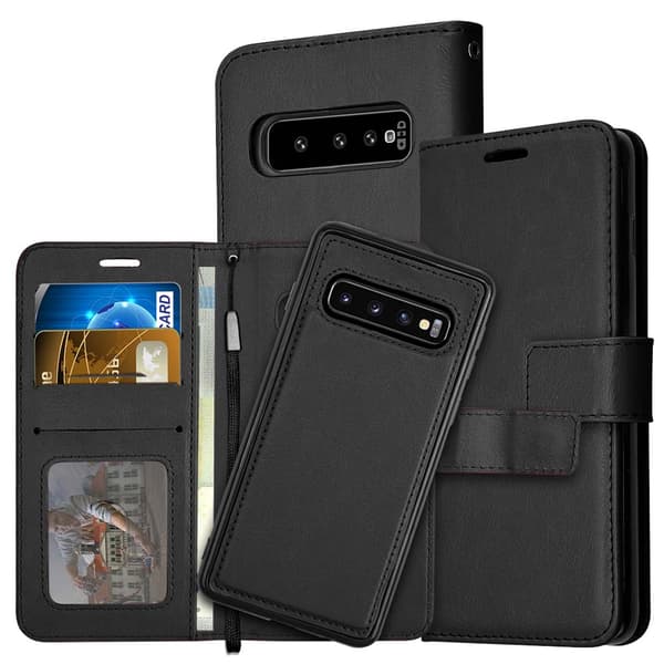 Stilrent Plånboksfodral (Dubbelfunktion) - Samsung Galaxy S10+ Röd Röd