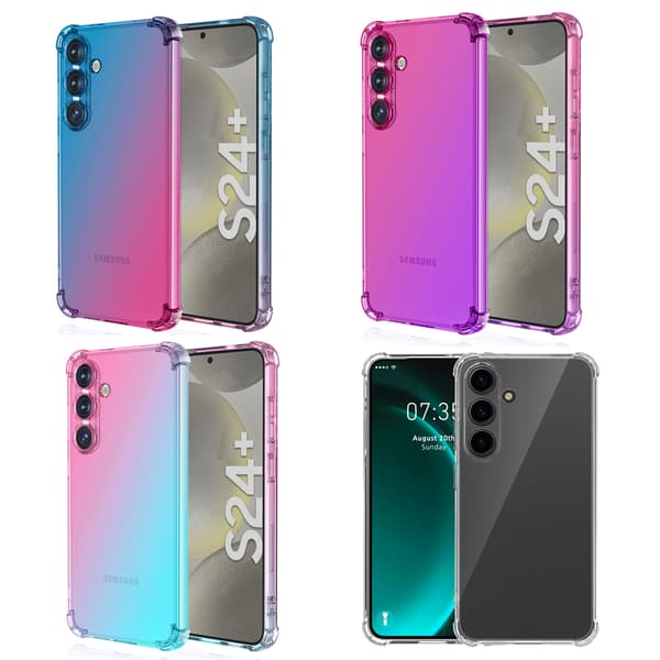 S24 Plus - Gradient luftkudd-TPU-fodral Grön/Rosa