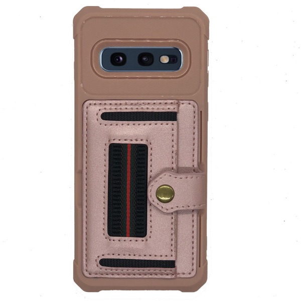 Tyylikäs suojakuori korttitelineellä - Samsung Galaxy S10E Röd