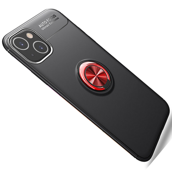 Glatt deksel med ringholder - iPhone 13 Mini Röd
