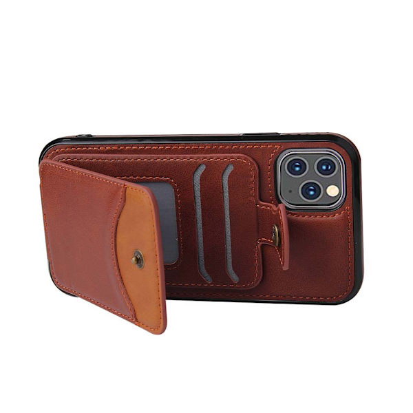 Skal med Kortfack - iPhone 11 Pro Max Mörkbrun