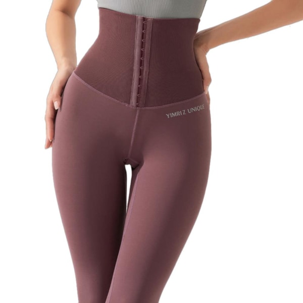 Mjuka Hög Kvalitets Sport Yoga Leggings Hög Midja Röd L