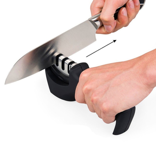 Praktisk knivsliber med glat greb Svart