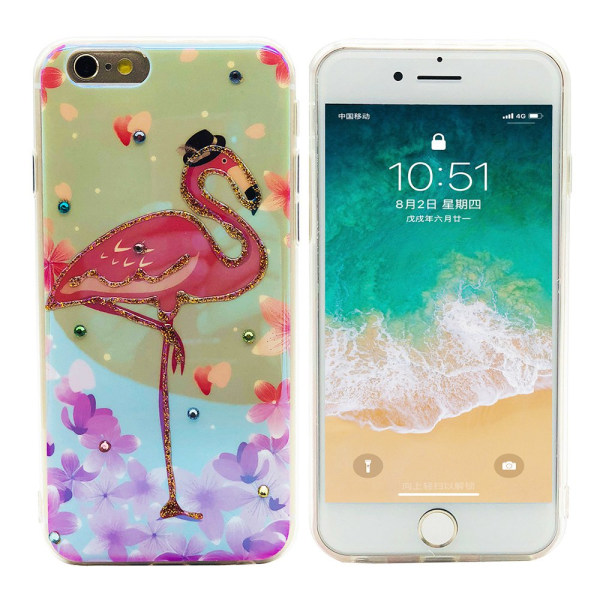 Retro-kuori (Pink Flamingo) iPhone 6/6S:lle