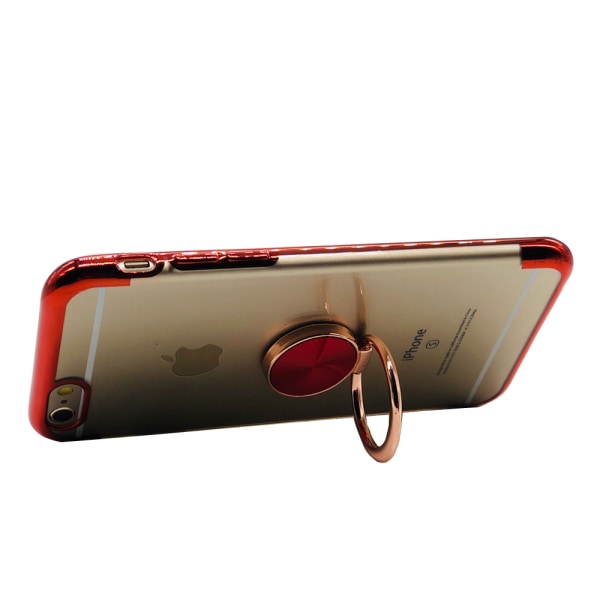 iPhone 6/6S Plus - Silikondeksel med ringholder Roséguld