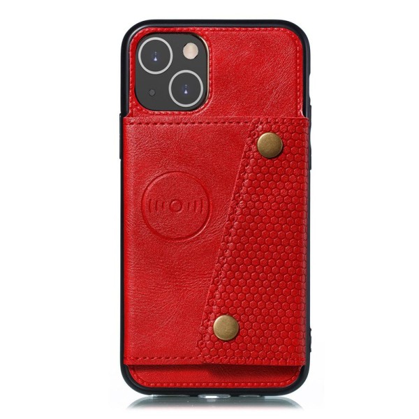 Effektfullt Skal med Kortfack - iPhone 13 Mini Röd