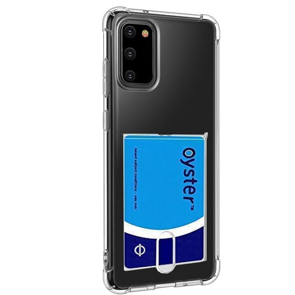 Skyddande Silikonskal med Kortfack - Samsung Galaxy S20 FE Transparent