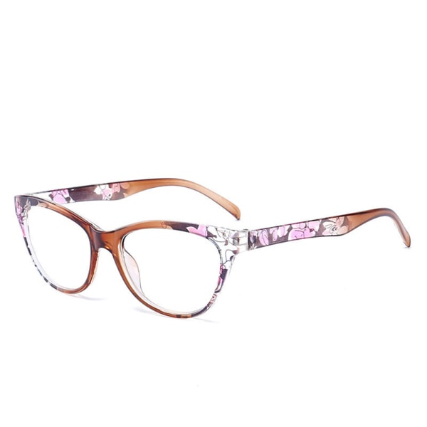 Praktiske Blomstrete Leseglass Brun 1.0