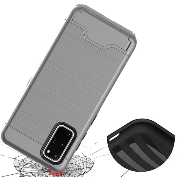 Samsung Galaxy S20 Plus - Elegant Skal med Korthållare Grön