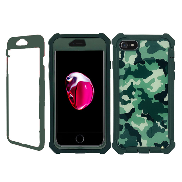 Beskyttende praktisk etui - iPhone 7 Kamouflage Rosa