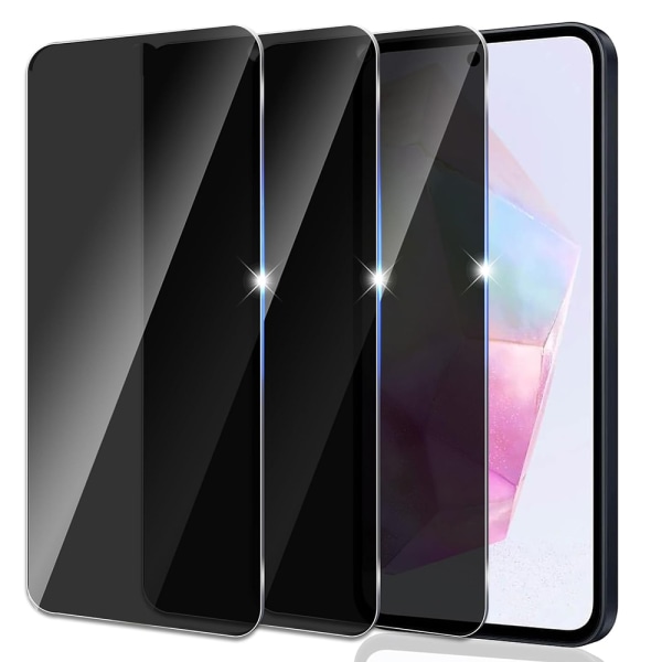 3-PACK Anti Spy härdat glas skärmskydd för Samsung Galaxy A35 5G Transparent