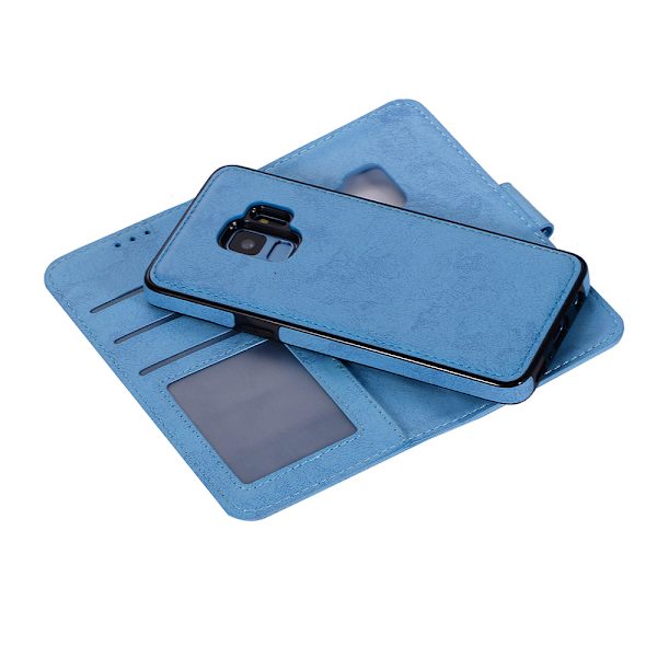 Samsung Galaxy S9 - Silk-Touch-kotelo lompakolla ja kuorella Svart