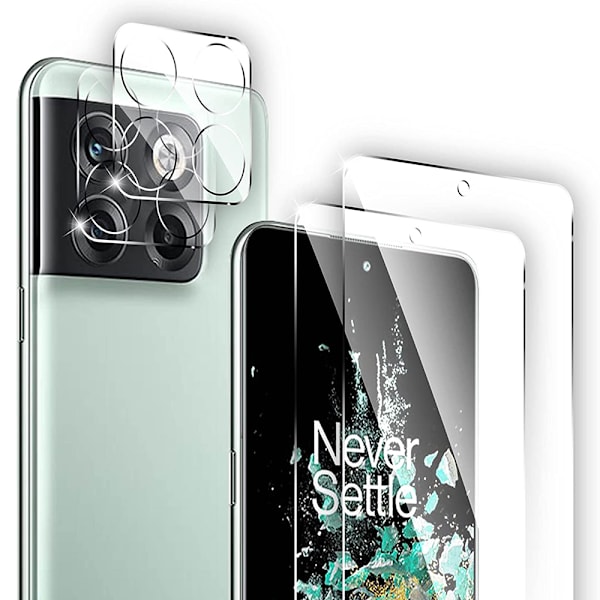 2-PACK Oneplus 10T Skärmskydd Kameralinsskydd 0,3mm Transparent