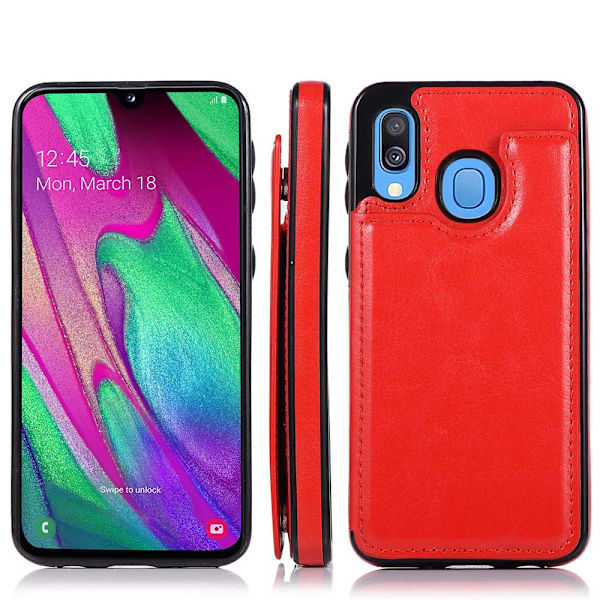 Samsung Galaxy A20E - Skal med Korthållare Mörkblå