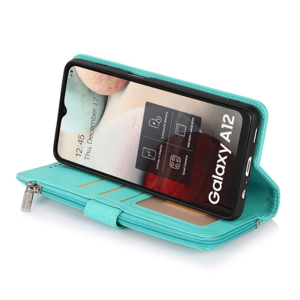 Stilig og praktisk lommebokdeksel - Samsung Galaxy A12 Grön