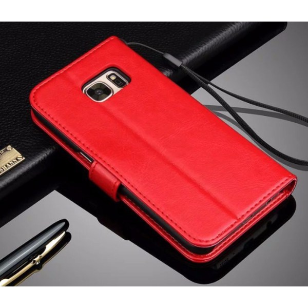 Samsung Galaxy S7 stilig lommebokdeksel fra LEMAN Röd