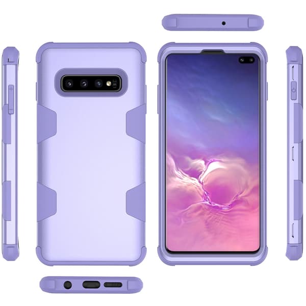 Samsung S10 Plus - Elegant og beskyttende cover \"Rugged Robot\" Lila