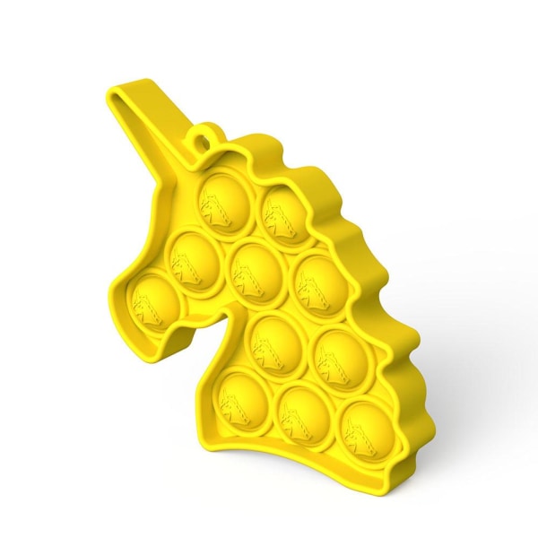 Holdbar UNICORN Fidget Toy Pop It Simple Dimple Ljusgul