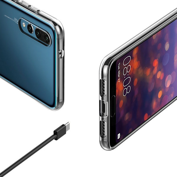 Smart Skyddsskal i Silikon (Ruff-Grip) till Huawei P20 Pro Transparent
