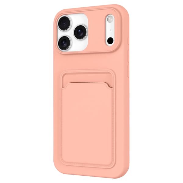 Silikonskal med slitstarkt kortfack för iPhone 17 Pro Max. Marinblå