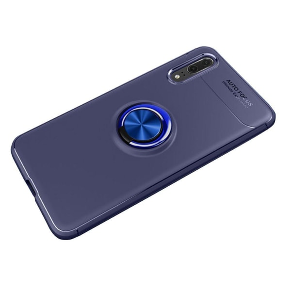 Huawei P20 Lite - Praktiskt Skal med Ringhållare Blå/Blå