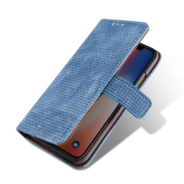 Etui med tegnebog "Vintage Mesh" til iPhone XS Max Blå