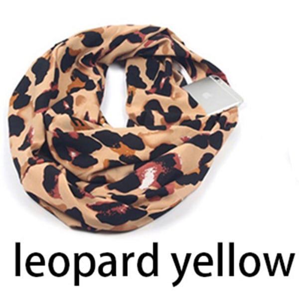 Bekväm Exklusiv Tunn Ringhalsduk Gul Leopard