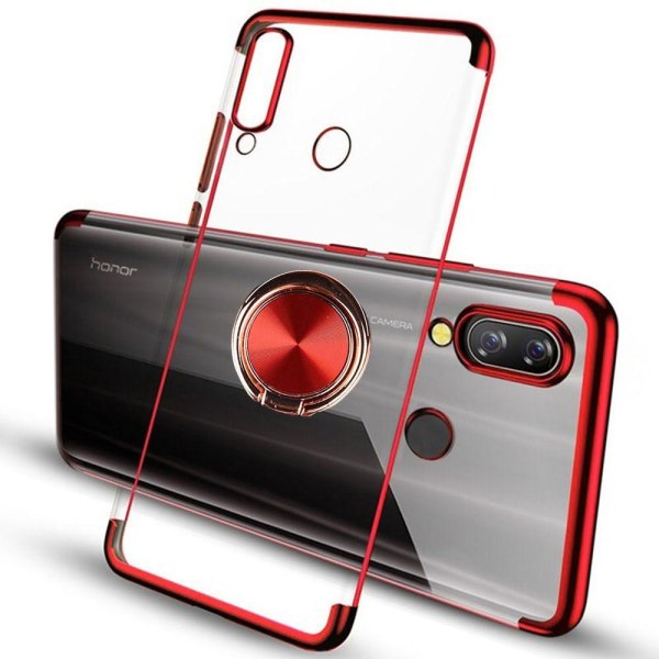 Huawei P20 Lite - Elegant silikonecover med ringholder Röd