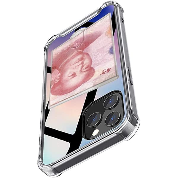 Robust Silikonskal med Kortfack FLOVEME - iPhone 12 Pro Max Transparent
