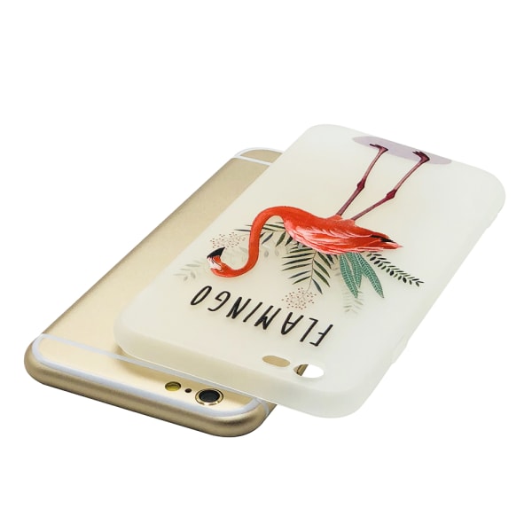 Cover i retro design (Flamingo) til iPhone 6/6S Plus